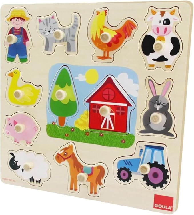 Goula Wooden Farm Silhouettes Peg Puzzle