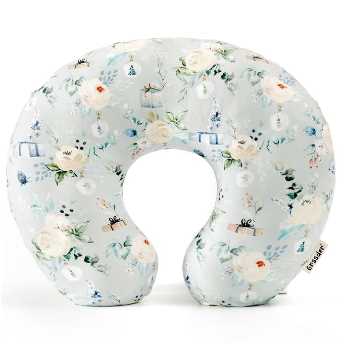 GRSSDER Nursing Pillow Cover, Stretchy Soft Minky Fabric Covers, Fit Most Nursing Support Pillows for Breastfeeding, Comfortable Safe Pillow Cover