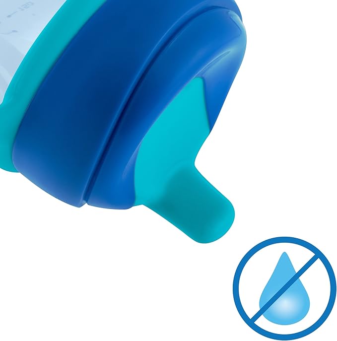 Chicco 7oz. Semi-Soft Trainer with Bite-Resistant Spout and Spill-Free Lid | Removable, Non-Slip Handles | Top-Rack Dishwasher Safe | Easy to Hold Ergonomic Indents | Blue| 6+ months (Pack of 2)