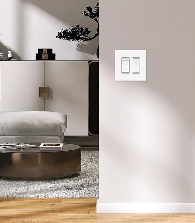 Art Plates - OVERSIZED Screwless Switch Plate - 5.5" x 5.5" - Jumbo 2 Gang Decorator GFCI Style - Unbreakable Polycarbonate - Two Gang Screwless Light Switch Cover Plate - Glossy White (5 Pack)