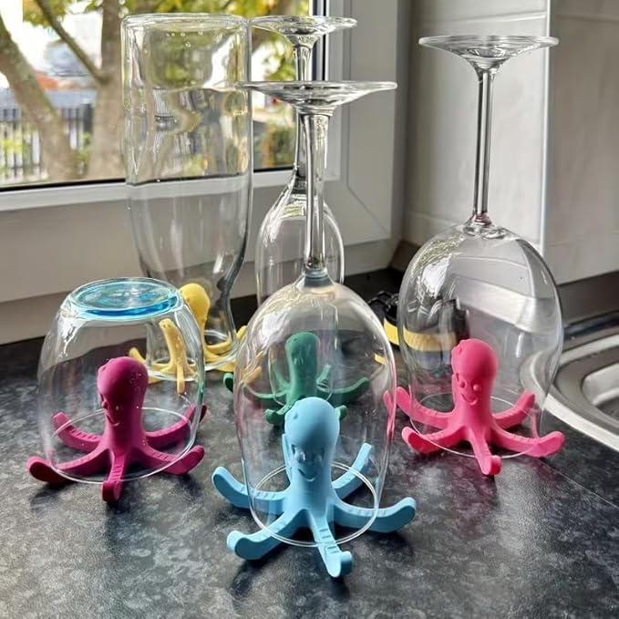 Drain Rack Stand Holder Organizer Glass Drying Tray for Kitchen Counter Sink Office Desk Dorm Room This Drying Rack Drains Water Quickly from Mugs Wine Glasses (Yellow)