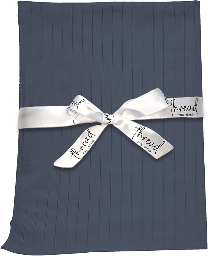 The Ribbed Blanket - 100% Organic Cotton Baby Blanket, American Made, 30x40in - Bassinet, Crib, Stroller - Gift Registry Baby Shower for Newborns and Kids (Steel)