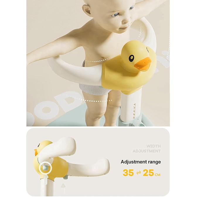 Adjustable Baby Shower Stand with Anti-Slip Base,Bath Shower Standing Support Stand,Portable Bath Helper Bath Support for Infants Portable Bath Helper for Baby 8-24 Months (Green-E)