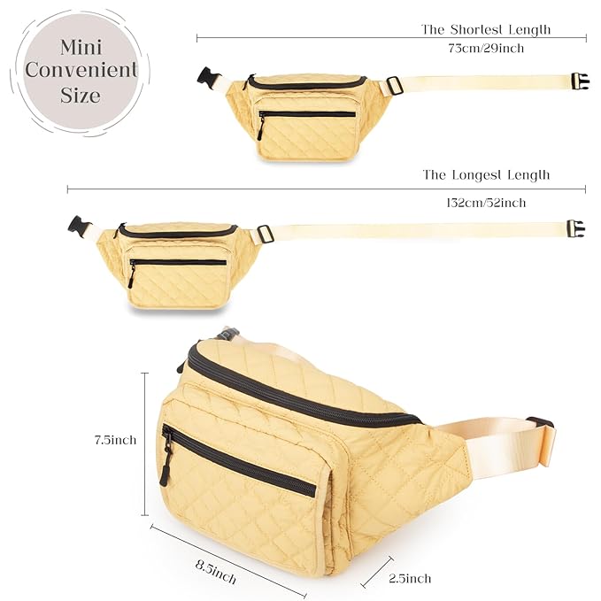 Pripher Small Diaper Bag with Portable Changing Pad, Crossbody Diaper Bag Pack with Wipes Pocket for Mom and Dad, Mini Diaper Bag Fanny Pack for Baby Travel, Yellow
