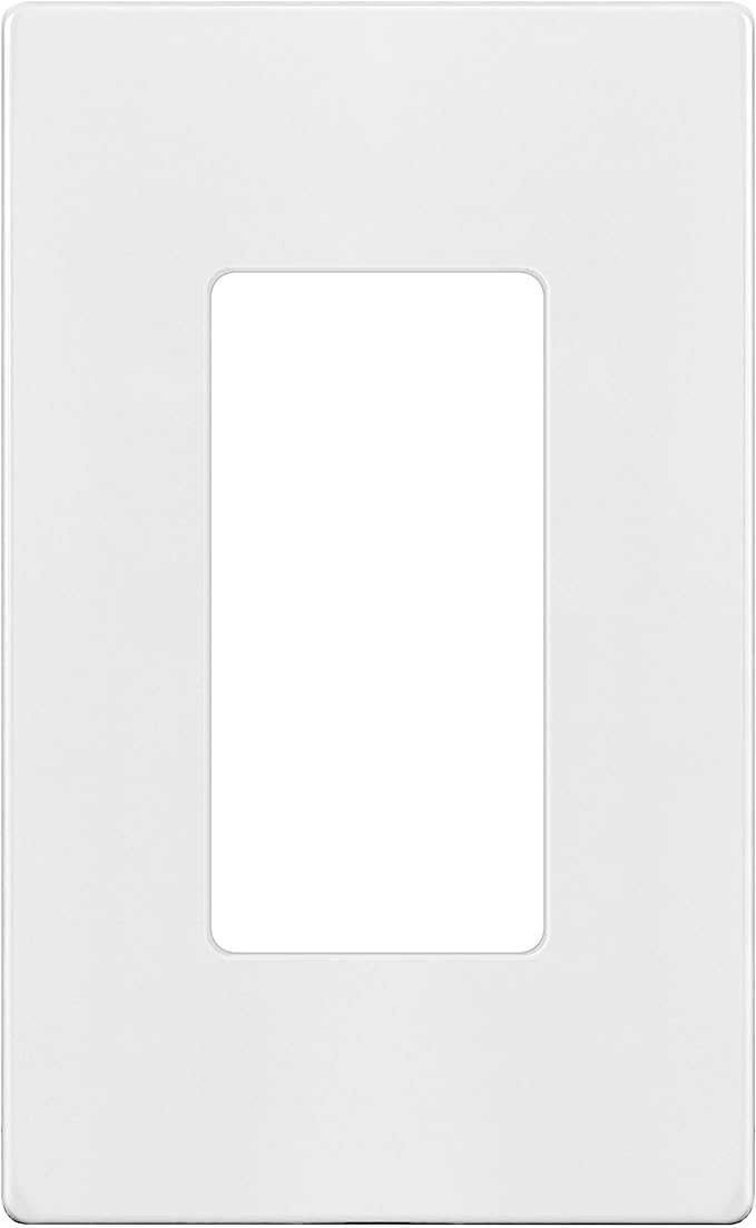 TG Screwless Decorator Wall Plates Child Safe Outlet Covers, Size 1-Gang 4.68" H x 2.93??L, Unbreakable Polycarbonate Thermoplastic, UL Listed, Glossy, White (1 Pack)