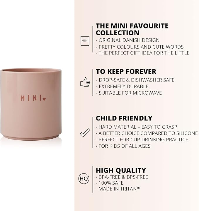 Design Letters Mini favourite Tritan sippy cup for kids (Nude) | Feeding cups for toddler | Perfect Sippy cups for 1+ year old | BPA-free , BPS-free, drop-safe & dishwasher safe