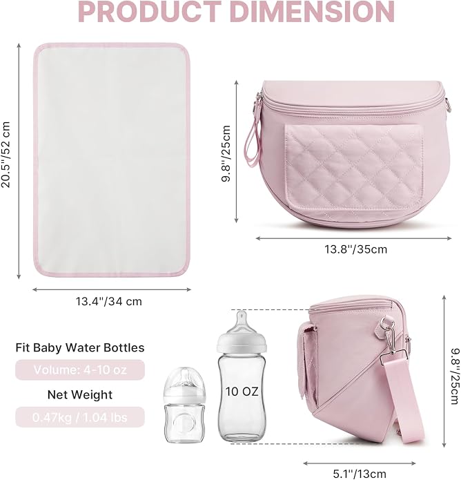 G4Free Small Diaper Bag with Portable Changing Pad Nylon Crossbody Purse Bum Bags with Wipe Pocket Women