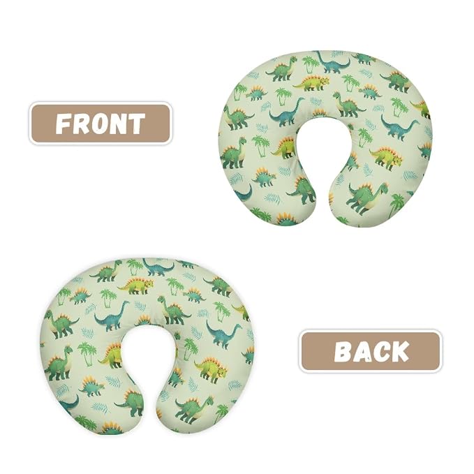 Green Dinosaur Design Nursing Pillow Cover Breastfeeding Nursing Pillow Slipcovers Super Soft Baby Essentials