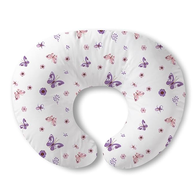 Plushii Nursing Pillow for Breastfeeding, Soft and Supportive Breastfeeding Pillow for Mom and Baby, Cute Feeding Pillow with Removable Cover for 0??2 Months, Butterfly Dreams