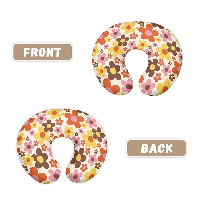 Colorful Flower Newborn Baby Nursing Pillow Case Skin-Friendly Machine Washable Baby Nursing Pillow Cover for Bottle and Breastfeeding Ultra Soft Replacement Pillowcase