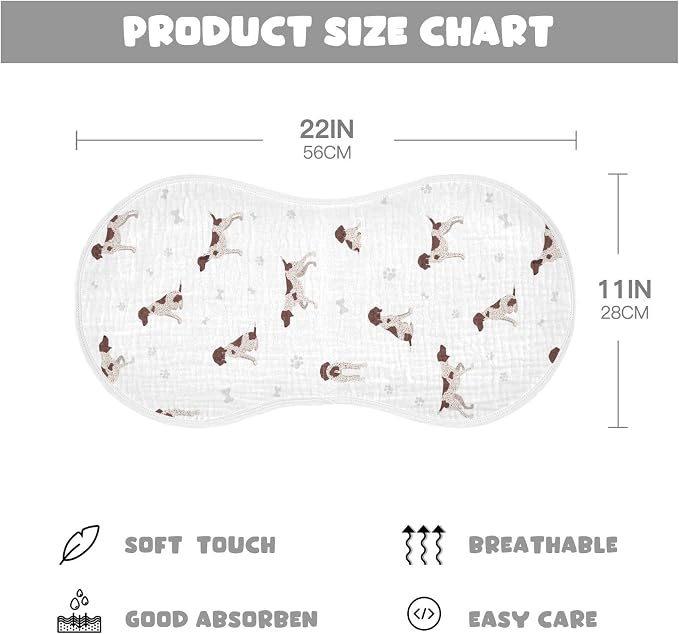 German Shorthaired Pointer Muslin Burp Cloths for Baby 4 Pack 100% Cotton Baby Washcloths Bibs for Boy Girl