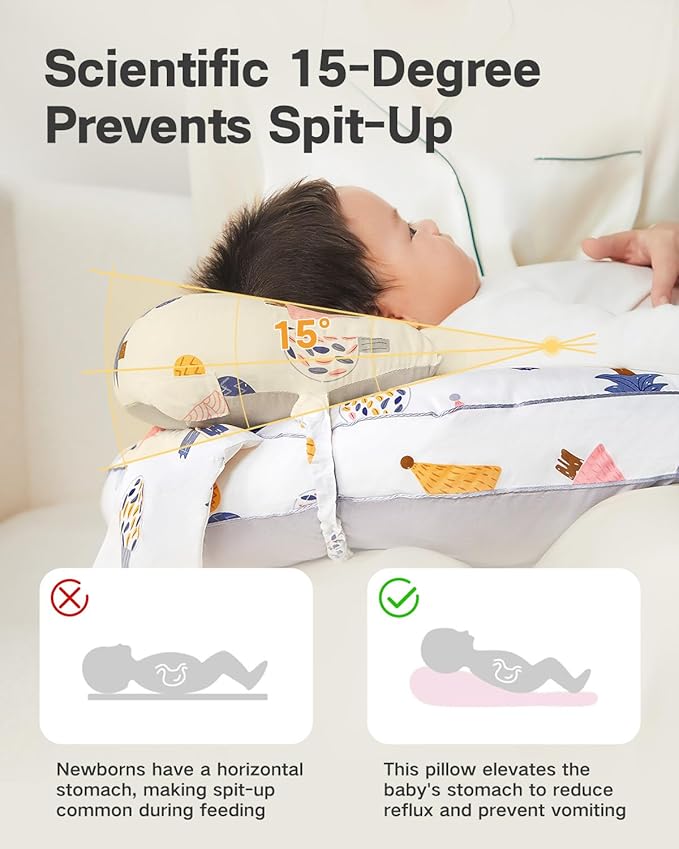 Nursing Pillow for Breastfeeding & Bottle Feeding ?“Breastfeeding Pillow with Adjustable Waist Strap, Feeding Pillow for Tummy Time,Removable Cotton Cover for Mom & Baby Comfort (Polka)