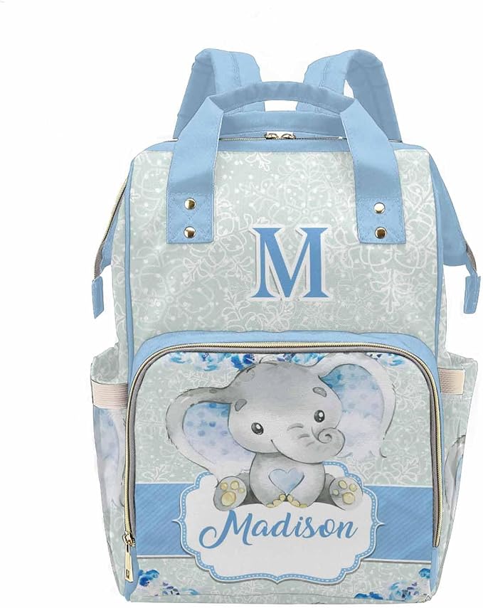 M YESCUSTOM Custom Baby Diaper Bag Large Capacity Mommy Bags, Animals Baby Backpack Personalized Name Backpack Snowflake Casual Daypack Nappy Bag Gifts for Women Daughter