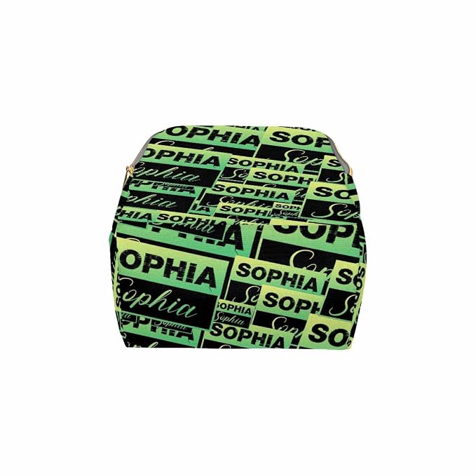 InterestPrint Custom Name Backpack, Personalized Green Label Logo Text Nappy Bags Customized Diapering Bag Backpack Casual Daypack Travel Shoulder Bag for Hiking Camping Work