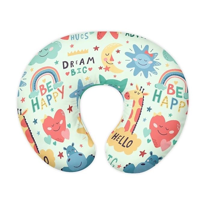 Nursing Pillowcase for Baby Boys and Girls Super Soft and Comfortable Stretchy, Removable Suitable for Newborns Nursing Cute Animal Prints（Pillowcase Only）