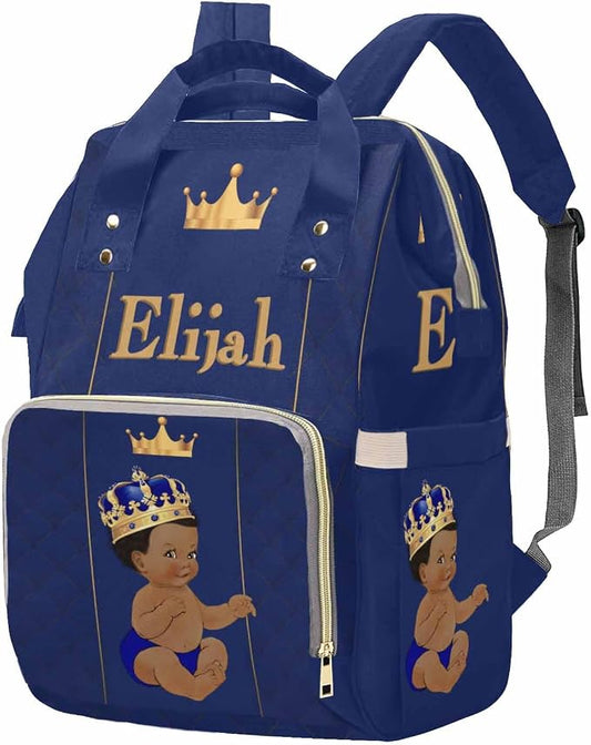 M YESCUSTOM Custom Name Diaper Bag Backpack for Wife Women Blue Waterproof Diaper Bags Mothers Day Gifts Personalized Cute Mommy Nursing Daypack Travel Diaper Backpack