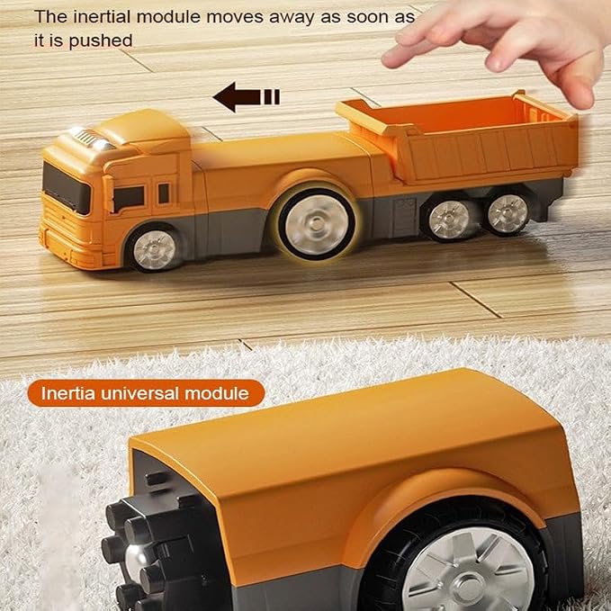 Magnetic Transform Engineering Car Assembled Toys with Storage Box, Toys for Toddlers 3-4 Magnetic Blocks for Kids Age 3-5 4-8 Outdoor Toddler Activities Toys (Engineering Series (35 Pieces))