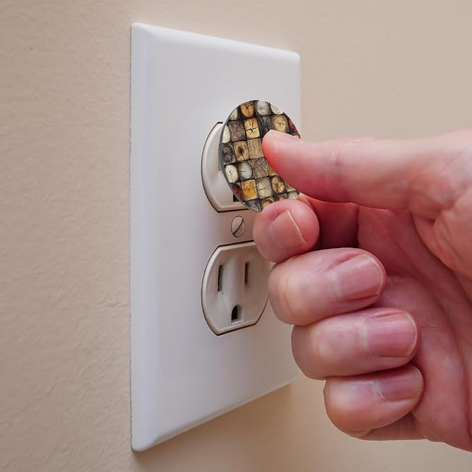 Various Wooden (1) Outlet Covers Baby Proofing Safe & Secure Electric Plug Protectors | Socket Covers for Home & Office
