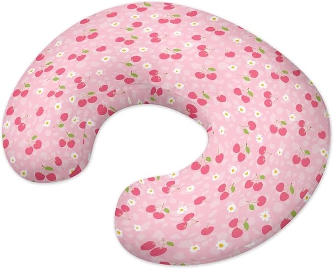 Lounger Pillow Covers for Boy Girl Baby, Replacement Pillow Cover Fits Boppy Pillow Ultra Soft Pillow Slipcovers U-Shaped Breastfeeding Pillowcase Snug - Cherry