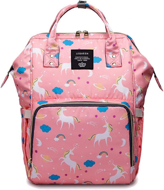Diaper Bag Backpack for Mom Dad, Maternity Changing Bag Diaper Backpack with Stroller Straps(unicorn print)