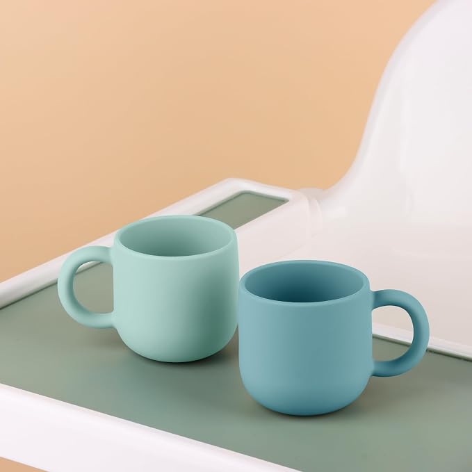 Pack of 2 Silicone Drinking Mug Cup for Toddler Kids and Children (Color 6)