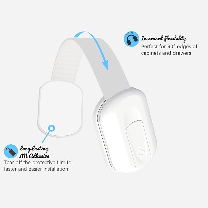 Cabinet Locks Provide Effective Baby Proofing - No Screws and Magnets Required Multi-purpose Suitable for Furniture Ovens Drawers Kitchens Toilet Seats (A - White, 1 pack of 6)