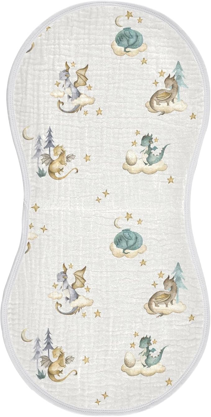 vvfelixl Muslin Burp Cloths Dragon Baby Baby Washcloths for Baby Girl Boys 2 Pack