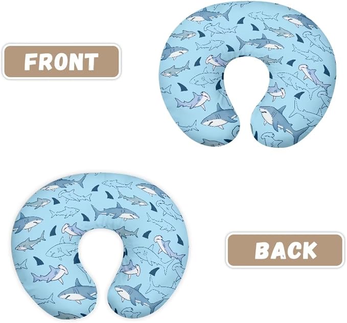 Shark Pillow Case Soft and Comfy Breastfeeding Pillows Covers, Snug Fits Nursing Pillow Slipcovers for Boys Girls, Machine Washable