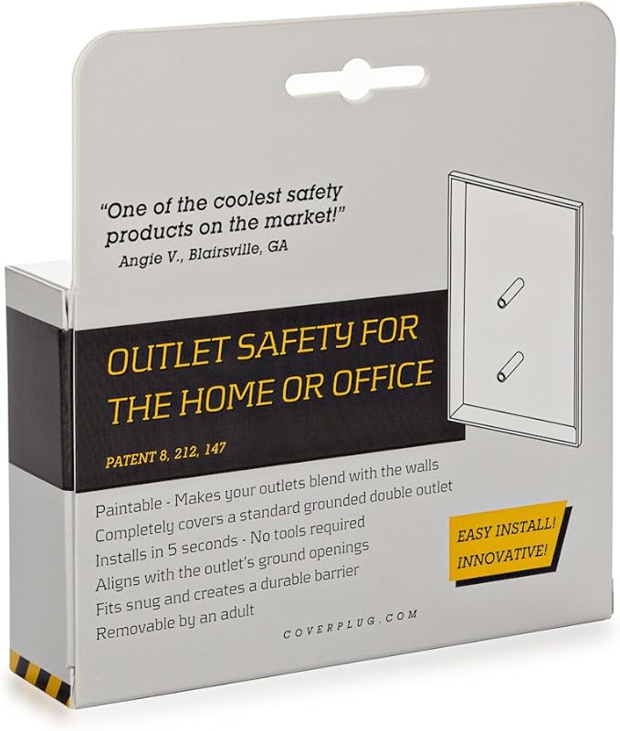 Paintable Childproof Wall Outlet Cover ??2 Pack Blank Electrical Outlet Cover for Baby Safety and Room Cohesion