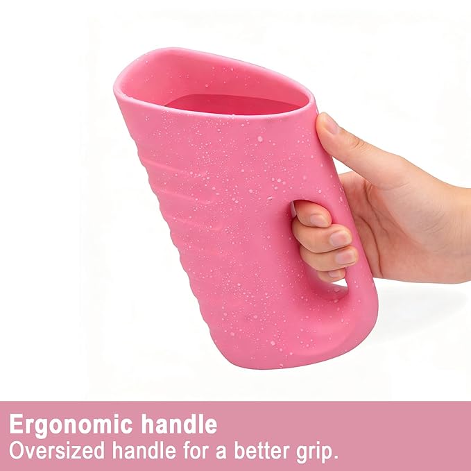 Babylush Baby Bath Rinse Cup & Rinser – 1000ml Soft EVA, 0.3lb Lightweight, BPA-Free Bath Water Pourer, Baby Bath Pitcher, Shower Cup for Kids(Pink)