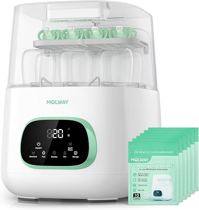 Upgraded Bottle Washer Pro, All-in-One Baby Bottle Washer and Sterilizer & Dryer, Cleaning Machine for Bottles, Pump Parts & Baby Essentials, Effortless Care, Replaces Hand Washing