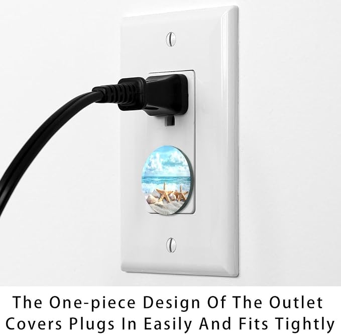 12 Packs Outlet Covers Baby Proofing, Safety Socket Covers for 2-Prong Power Wall Plates, Safety Plugs Protector Guard, Starfish