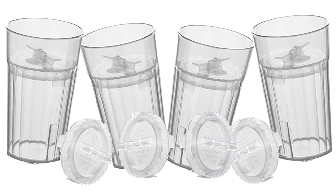Reflo Smart Cup Bundle (Clear 4-Pack) Montessori Weaning Training for Toddlers Learning to Drink, Slow-Spill 360 Rim Flow-Control Open-Cup Design, BPA-Free, Made in USA, E-Guide via QR Code
