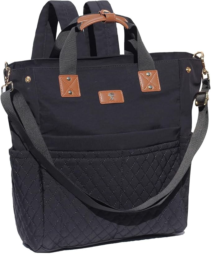 ESVAN Diaper Tote Bag Totepack Backpack Crossbody Bag 3 in 1 for Women Laptop Backpack Multifunctional with Insulated Pockets