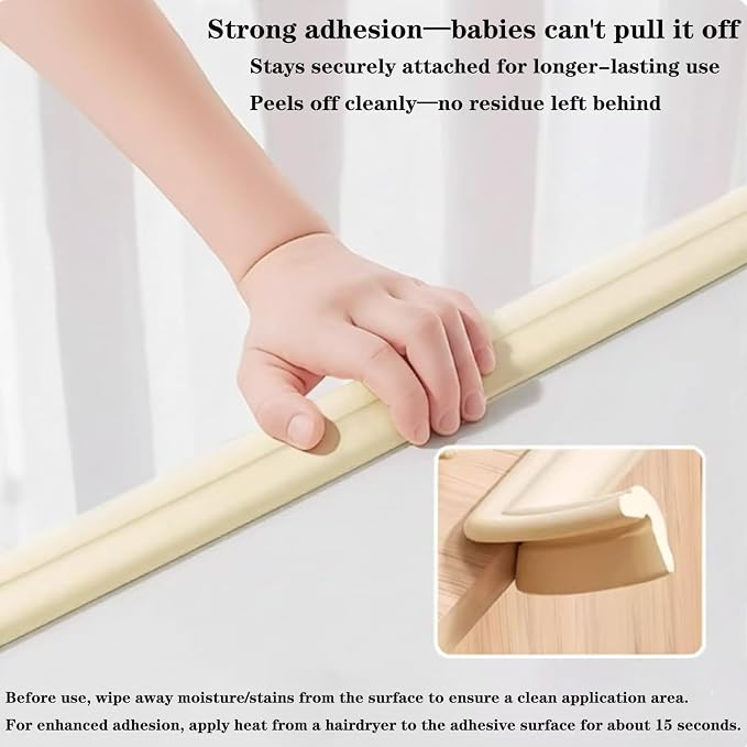 Edge Protector for Baby, Desk Edge Cushion, Baby Proofing Edge Corner Protectors Self Adhesive Furniture Corner Guard Bumper for Table, Fireplace (Brown, 6.56ft)