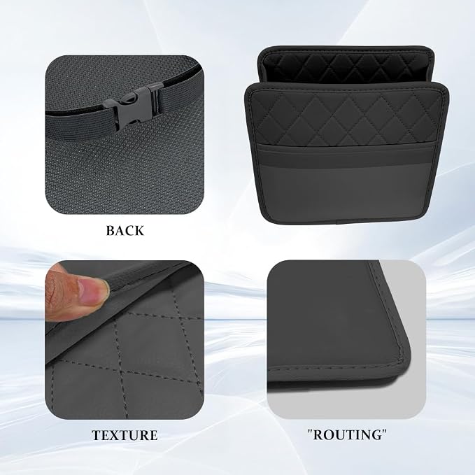 Car Seat Back Organizer, Car Organizers and Storage, PU Leather Vehicle Backseat Hanging Pocket, Automotive Accessories Multi-Pocket Storage Box Organizer Fit for Most Cars (Black, Style 2)