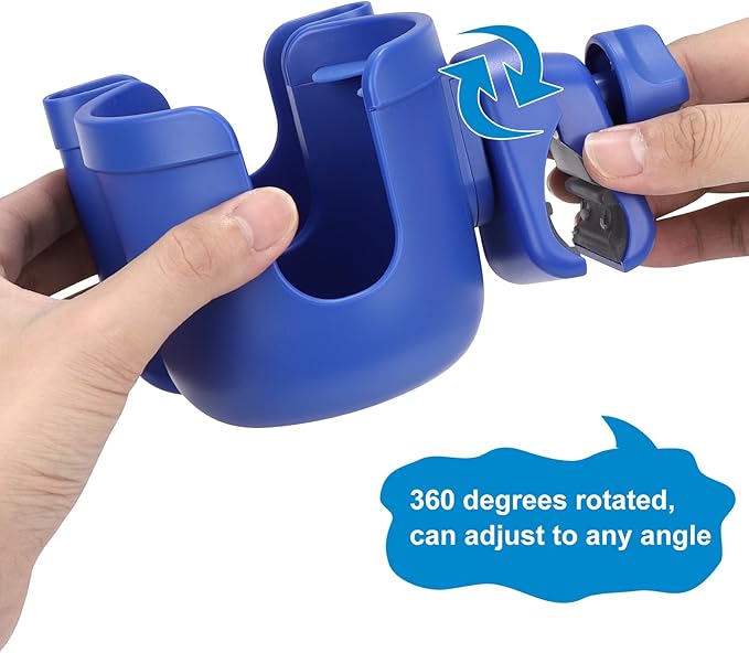 Accmor Stroller Cup Holder with Phone Holder, Bike Cup Holder, Universal Cup Holder for Uppababy Nuna Doona Strollers, 2-in-1 Cup Phone Holder for Stroller Bike Wheelchair Walker Accessory