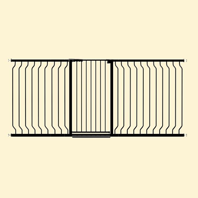 ALLAIBB Black 40.55" Extra Tall Wide 76.77-84.65" Baby Gate Pressure Mounted Walk Through Child Kids Safety Toddler Tension Pet Dog Gates with Extension for Doorways Kitchen