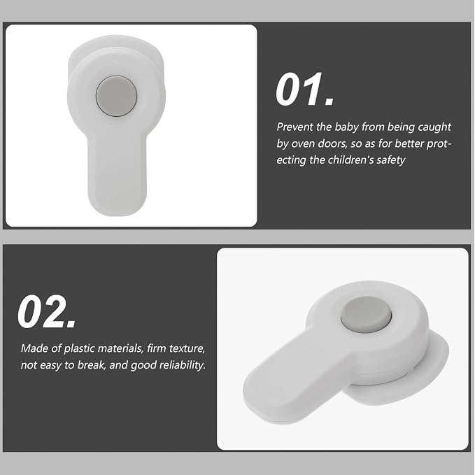 4pcs Safety Oven Lock Security Lock for Oven Doors Construction Easy One-handed Essential Safety for Homes Boys and Girls