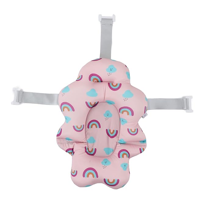 Rainbow Foldable Baby Bath Seat - Universal Floating Support Mat, Comfortable Cushion for Baby Bathtub