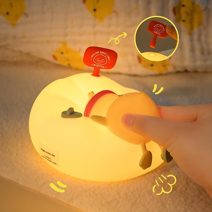 Duck Night Light for Kids, 7 Colors LED Nursery Lamp Dimmable & Rechargeable, Duck Silicone Lamp for Bedroom/Nursery,Room Decor Lamp Gift for Adult Toddler/Boys/Girls