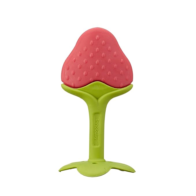 Innobaby Original Teethin Smart EZ Grip Fruit Teether and Sensory Toy for Babies and Toddlers in Berry. BPA Free Teether