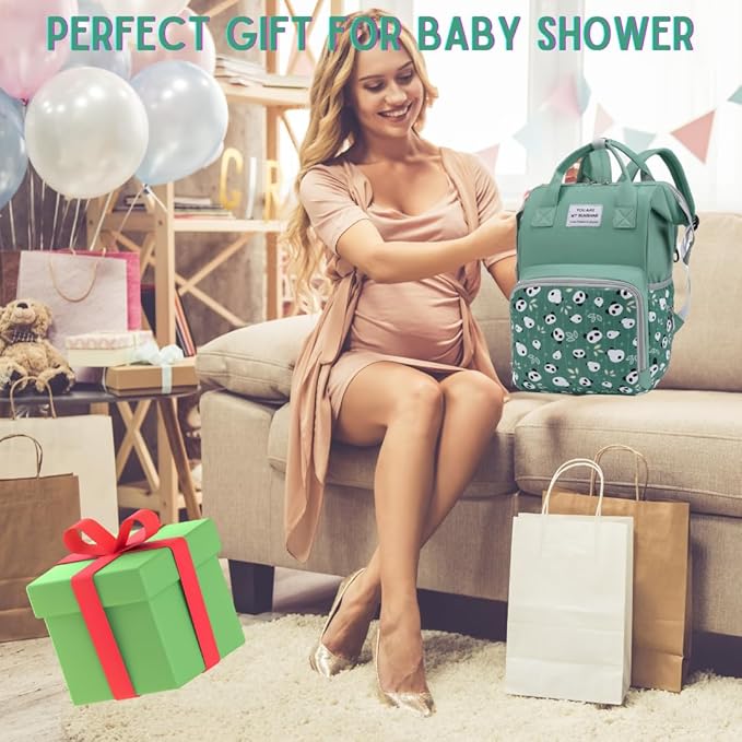 Baby Diaper Bag Backpack - Baby Boy Diaper Bag With Insulated Bottle Pockets & Stroller Straps - Pañaleras para Bebe - Toddler Diaper Bag Backpack - Travel Diaper Bag - Unisex Baby Bag. Green