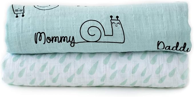 Milk&Moo Cacha Baby Swaddle Blanket, 100% Cotton, Muslin Swaddle Blankets, Ultra Soft, Breathable, Lightweight, Set of 2 Muslin Blanket for Boys and Girls Made in Turkiye