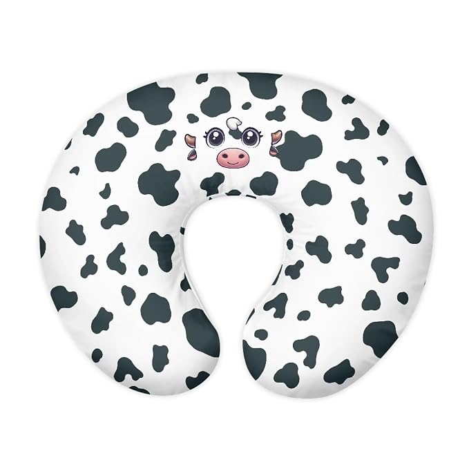 Cute Cow and Cow Stripes Nursing Pillowcase Ultra Soft Comfortable Newborn Nursing Pillow Case Washable and Easy to Clean