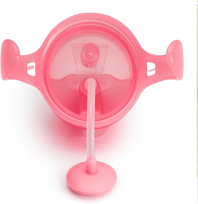 Munchkin Weighted Straw Sippy Cups for Toddlers 7oz, Leak Proof, Easy to Hold-Great toddler cups with straws, Supports Straw-use Education, Straw Cups (Pink/Green)