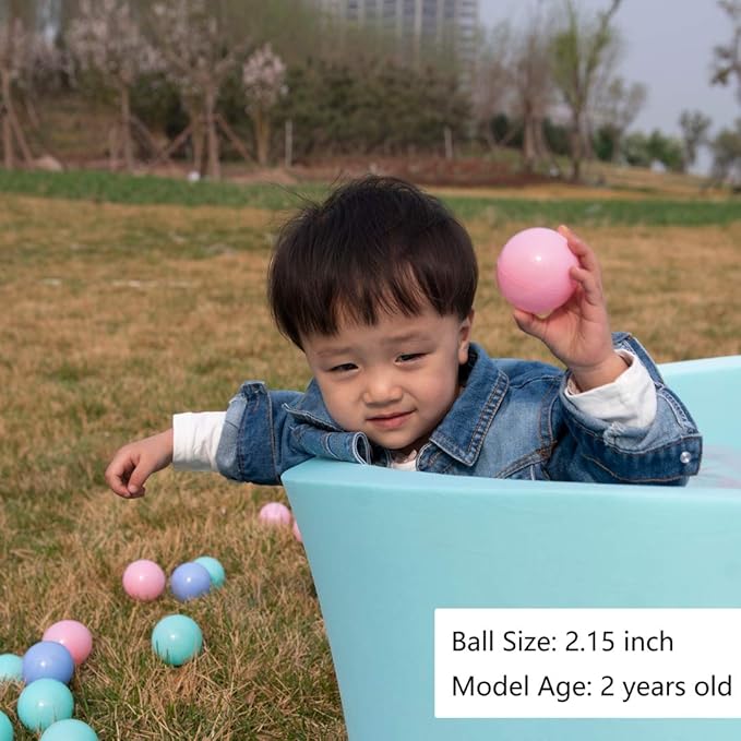 Ball Pit Balls for Toddlers 1-3, 300pcs Crush Proof Plastic Balls for Girls Ball Pit, BPA Free Non-Toxic Play Balls for Baby Pool, Playhouse, Tent, Also for Dogs & Pets, White Blue and Green