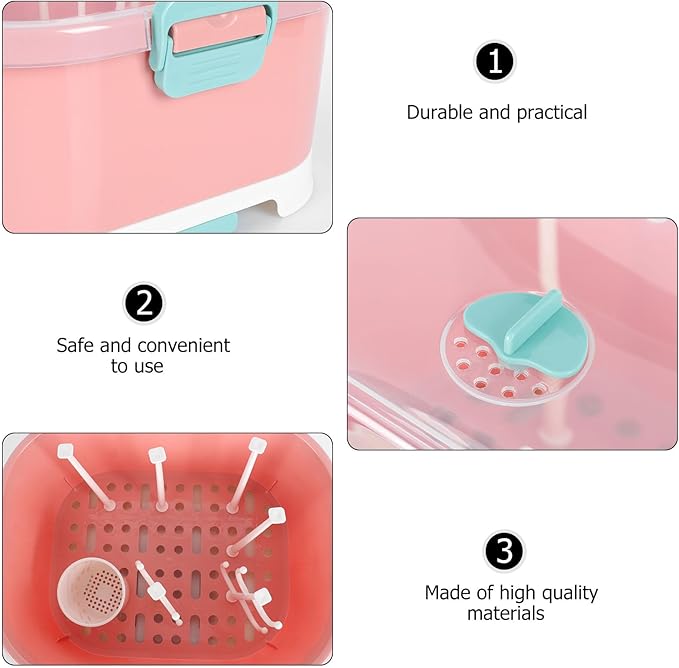 Kisangel Baby Bottle Drying Rack High Capacity Bottle Dryer with Detachable Hollow Drain Net and Pacifier Holders Compact Organizer for Kitchen Countertop Storage