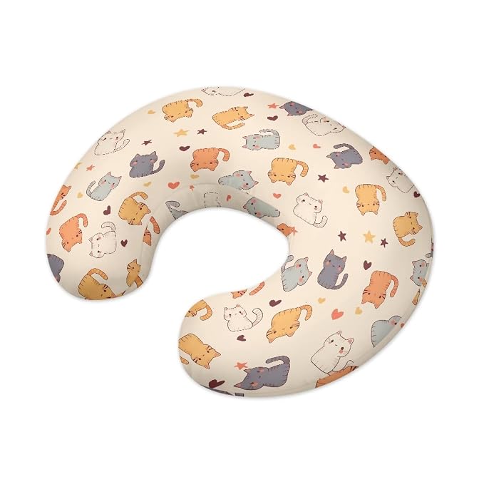 Multi Cute Cat Nursing Pillow Cover for Baby Boy Girl Breastfeeding Slipcover Infant Newborn Nursery Bottle Pillowcase Not Easy to Fade and Pilling