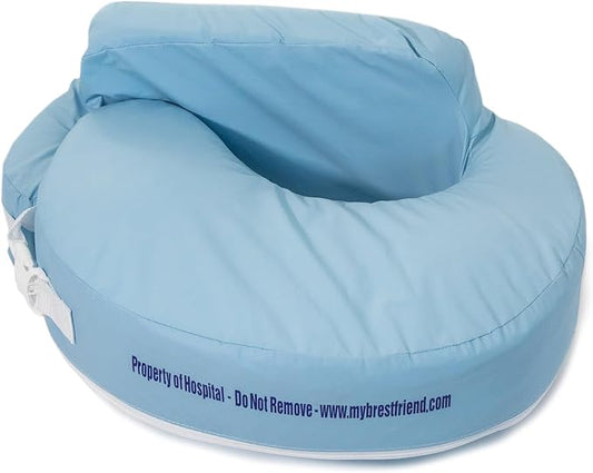 My Brest Friend Super Deluxe Nursing Pillow for Breastfeeding and Bottlefeeding with Lumbar Support, Convenient Pocket and Removable Slipcover, Professional